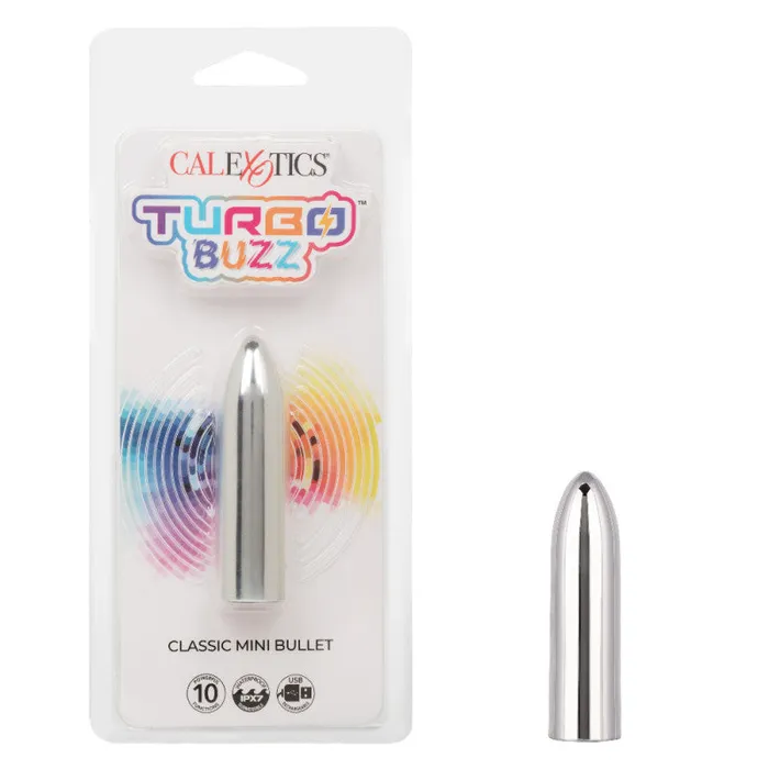 CalExotics Female Sex Toys Turbo Buzz Classic Mini Bullet Silver