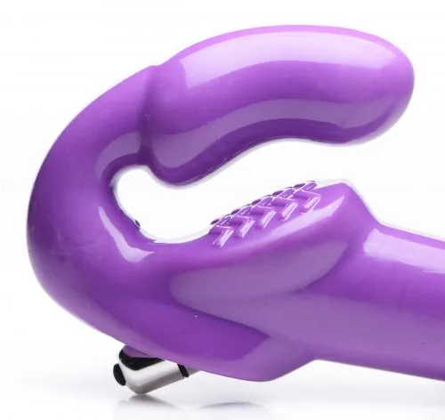 Strap U 7x Revolver Thick Vibrating Strapless Strap-on Purple | XR Brands Female Sex Toys