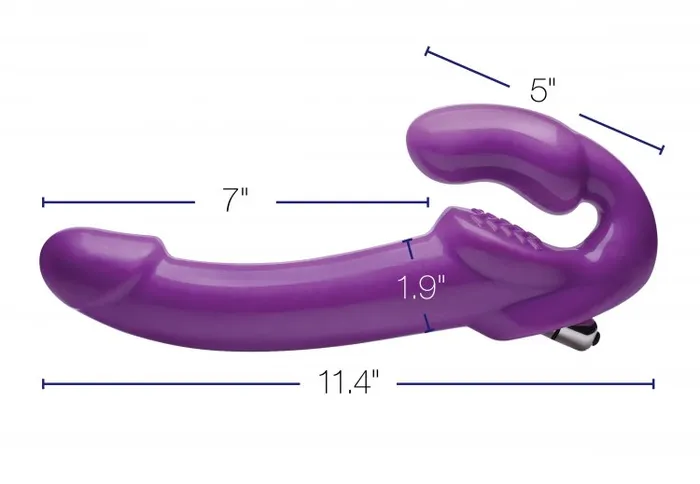 Strap U 7x Revolver Thick Vibrating Strapless Strap-on Purple | XR Brands Female Sex Toys