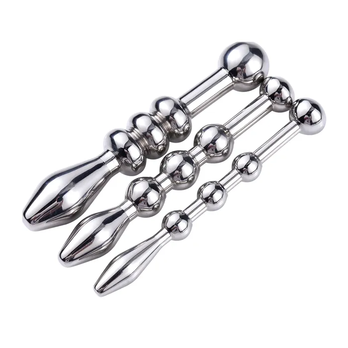 Anal Fixxx Penis Plug Set met Balletjes 3 stuks RVS Zilver Fixxx