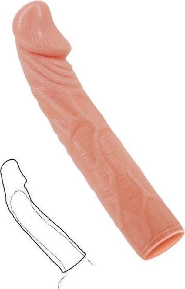 Baile Male Sex Toys | Baile Big Man - Penis Sleeve - Penis Verlenger - Siliconen -  Lichte Huidskleur - 18 cm