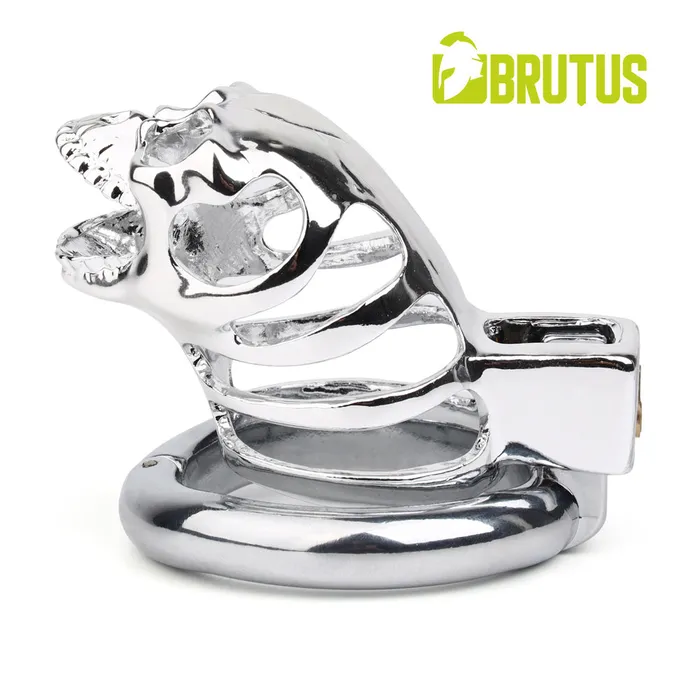 Brutus Male Sex Toys Brutus Kuisheidskooi Peniskooi Verstelbare Cockringen GOTH Steel Chastity Cage