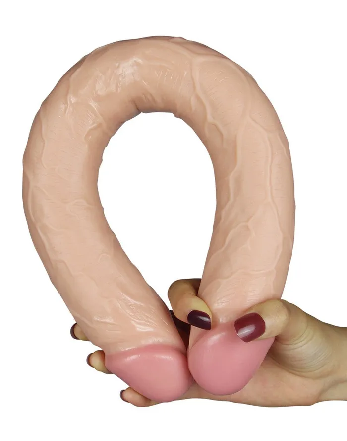 Lovetoy Lovetoy - Kingsize Slim Ultra Dubbele Dildo 45 cm - Lichte Huidskleur | Female Sex Toys