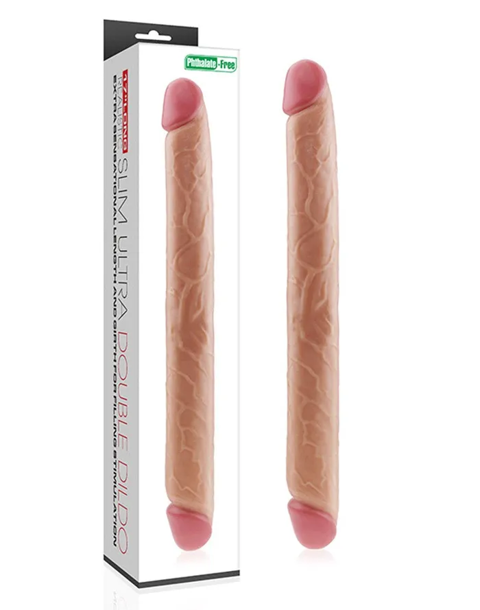 Lovetoy Lovetoy - Kingsize Slim Ultra Dubbele Dildo 45 cm - Lichte Huidskleur | Female Sex Toys