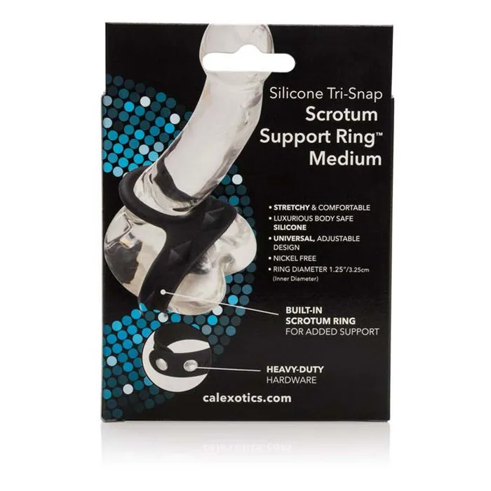 Male Sex Toys | Silicone Tri Snap Scrotum Support Ring - California Exotic