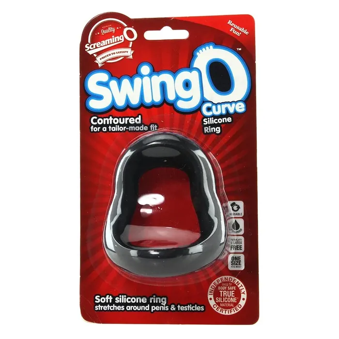 Male Sex Toys SwingO Curved black only Cock Ring Screaming O