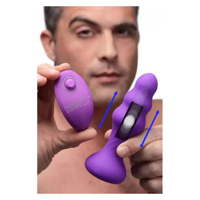 Male Sex Toys | XR Brand 7X Slim Ribbed Thumping Silicone Anal Plug