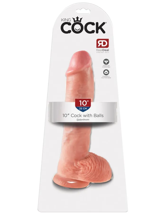 Pipedream - King Cock - Dildo met Balzak - 25,5 cm - Lichte Huidskleur | Pipedream Dildos