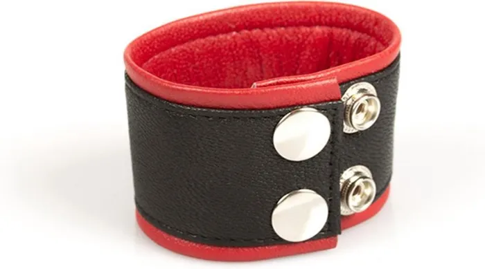 Restraints Kiotos Kiotos Leather Polsband Leren Armband Rood Zwart