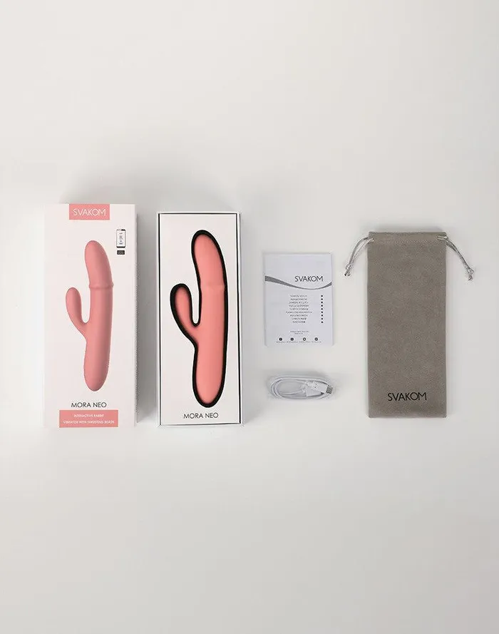 Svakom - Mora Neo - Interactieve Rabbit Vibrator met stotende kralen-ring - App Control - Roze | SVAKOM Female Sex Toys