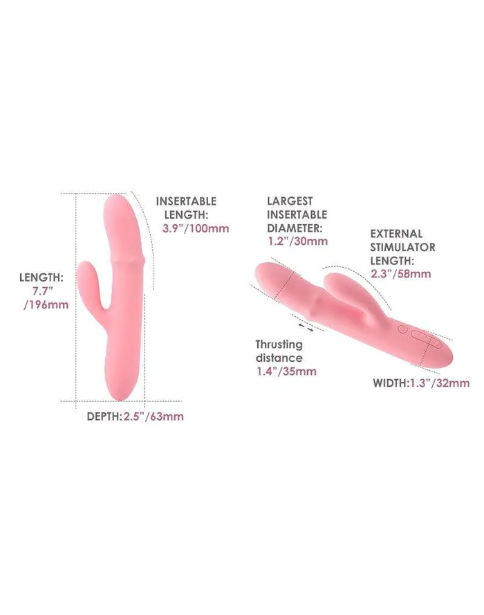 Svakom - Mora Neo - Interactieve Rabbit Vibrator met stotende kralen-ring - App Control - Roze | SVAKOM Female Sex Toys