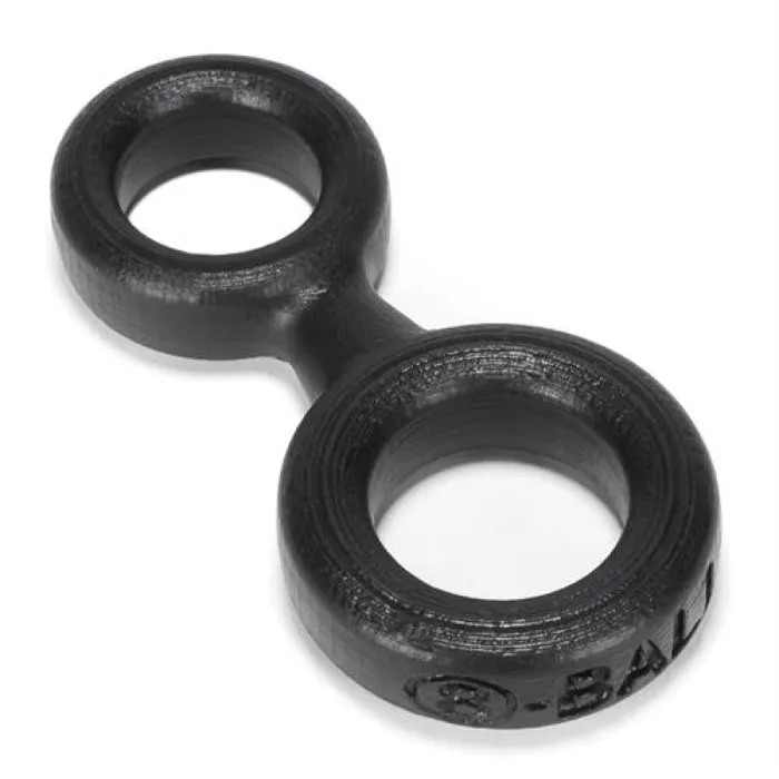 8Ball Cockring With Attached Ball Ring Oxballs Black Oxballs Male Sex Toys