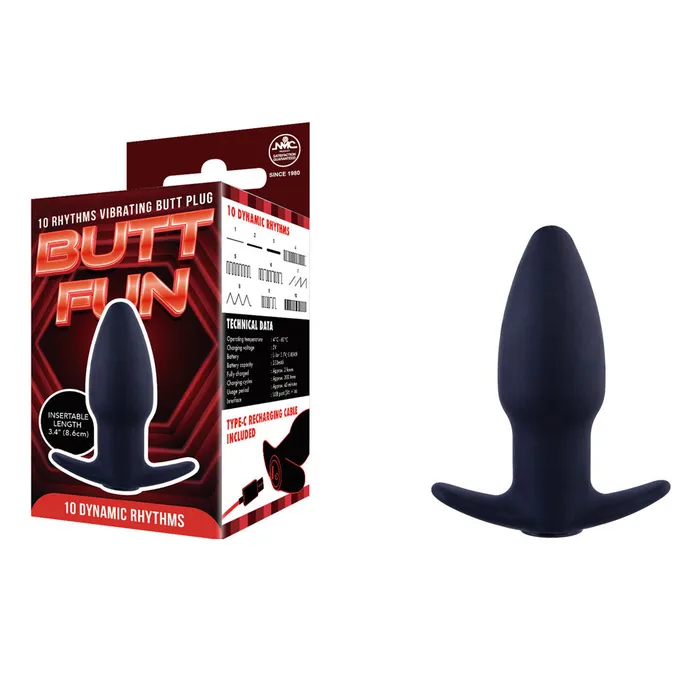 Anal Butt Fun Rechargeable Butt Plug Black Black USB Rechargeable Butt Plug Excellent Power