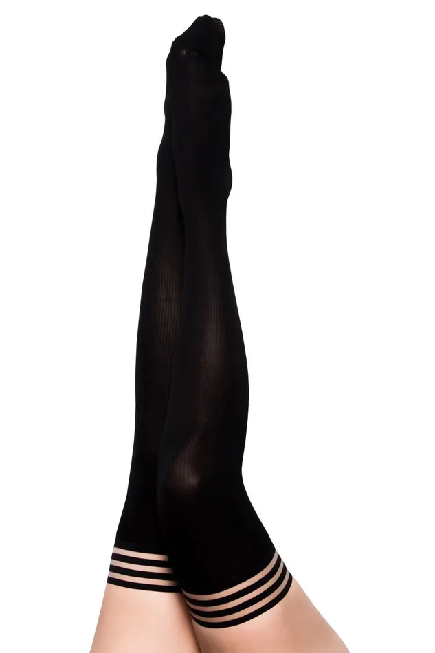 Anal Dana Lynn Ribbed Thigh High Size B Black Sale Specials