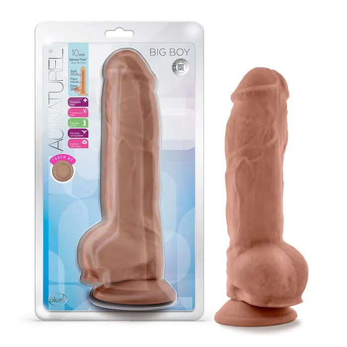 Au Naturel Big Boy 10 Dildo Mocha Blush Novelties Dildos