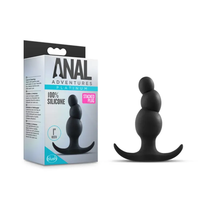 Blush Novelties Anal Anal Adventures Platinum Stacked Plug Black