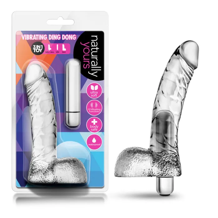 Blush Novelties Naturally Yours - Vibrating Ding Dong - Clear | Dildos