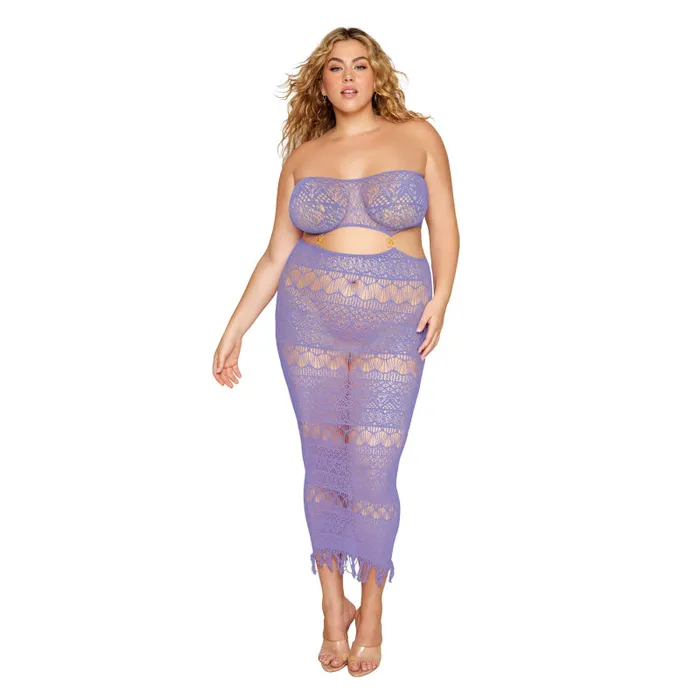 Bodystockings & Playsuits | Dreamgirl Bodystocking Gown - Queen Size - Lavender Haze