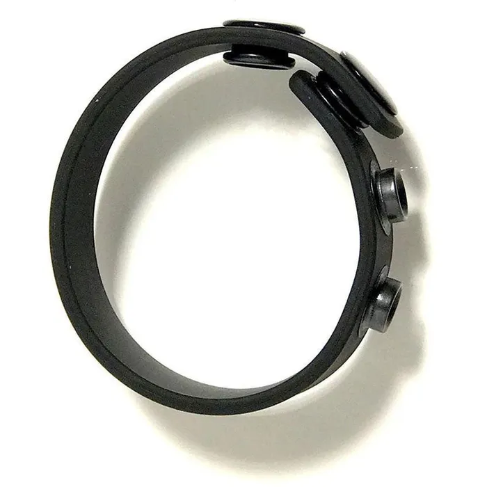 C1 Releasing Male Sex Toys | Boneyard Silicone Cock Strap Black - Black 3-Snap Adjustable Cock Ring