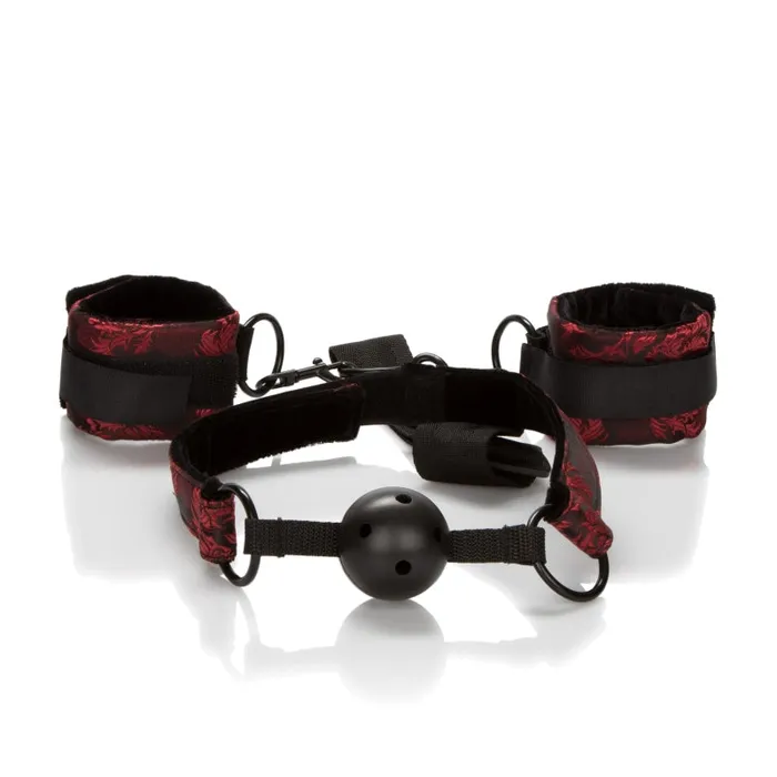 CalExotics Couples Scandal Breathable Ball Gag With Cuffs