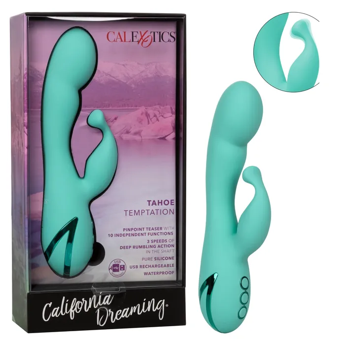 California Dreaming Tahoe Temptation Rabbit Vibrator Teal CalExotics Vibrators