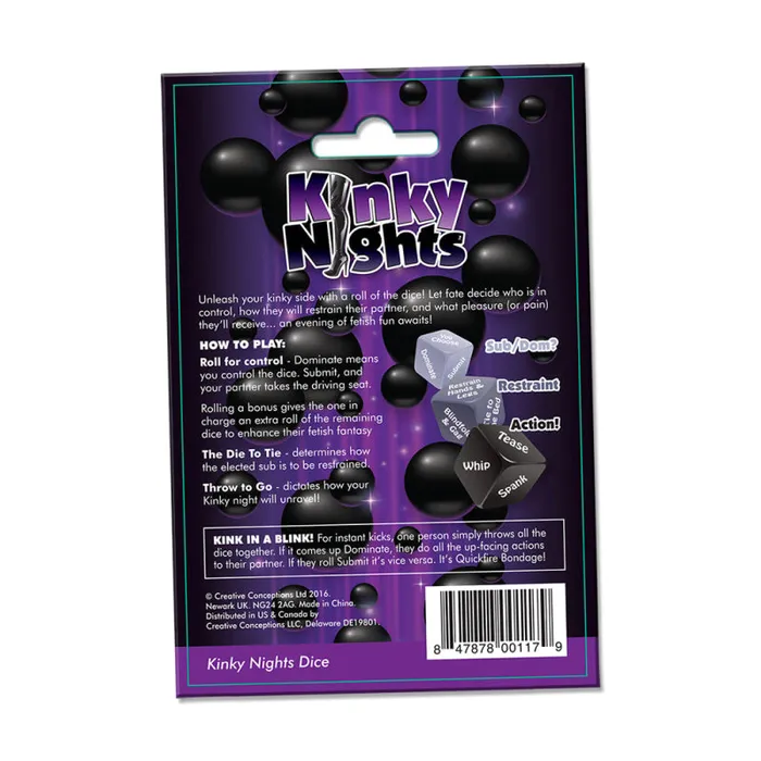 Creative Conceptions Vibrators Kinky Night Dare Dice