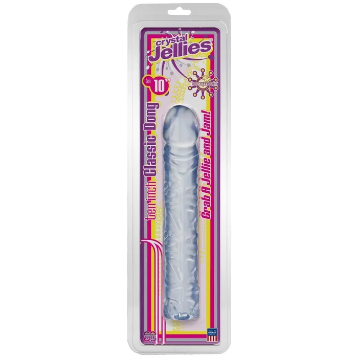 Dildos Crystal Jellies Classic Dong 10 Inch Clear Doc Johnson