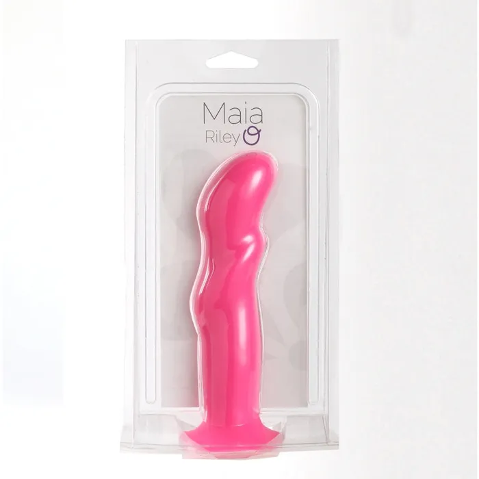 Dildos | Maia Toys Riley Silicone Swirled Dong - Neon Pink