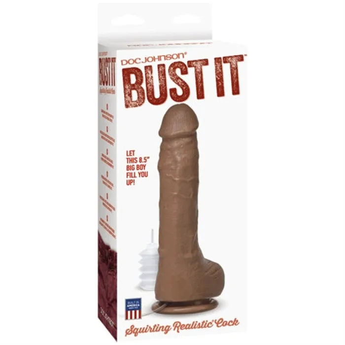 Doc Johnson Dildos | Bust It Squirting Realistic Cock - Brown