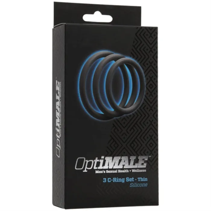 Doc Johnson Optimale 3 Ring Set - Thin - Slate | Male Sex Toys