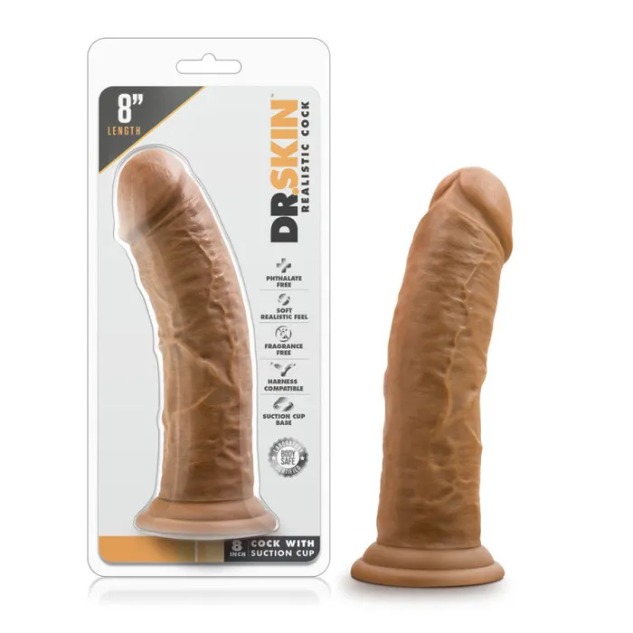 Female Sex Toys Blush Novelties Dr Skin 8 Inch Cock With Suction Cup Mocha