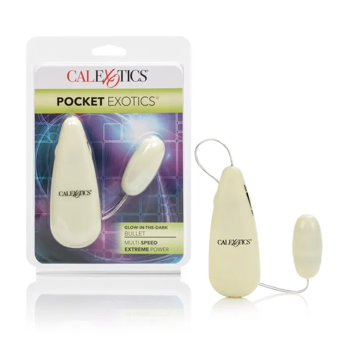 Female Sex Toys | CalExotics Glow-in-the-Dark Pocket Exotics Vibrating Glowing Bullet