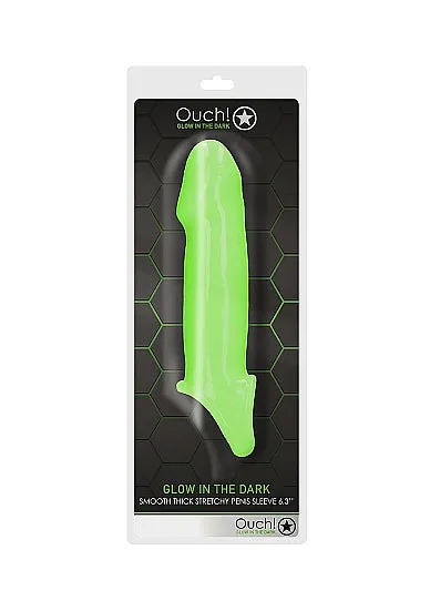 Glow Smooth Thick Stretchy Penis Sleeve Glow In The Dark | Shots America Male Sex Toys