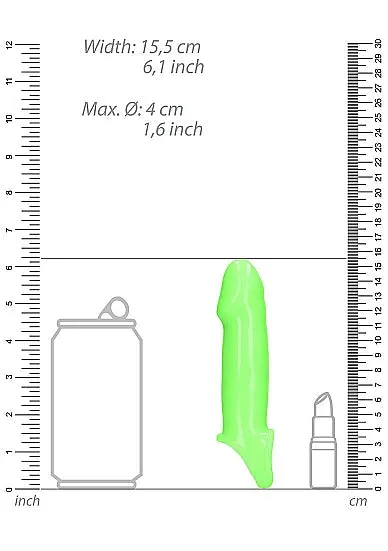 Glow Smooth Thick Stretchy Penis Sleeve Glow In The Dark | Shots America Male Sex Toys