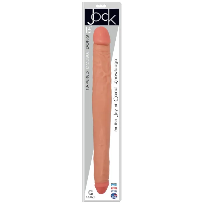 Jock 16 Tapered Double Dong Vanilla Curve Toys Dildos