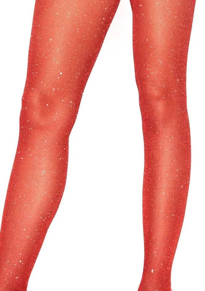 Lurex Shimmer Tights - One Size - Red | Leg Avenue Vibrators