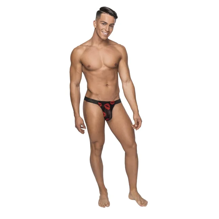 Male Power Female Sex Toys | Kiss Me - Micro Thong v - Large/ X-Large - Sheer  Lips