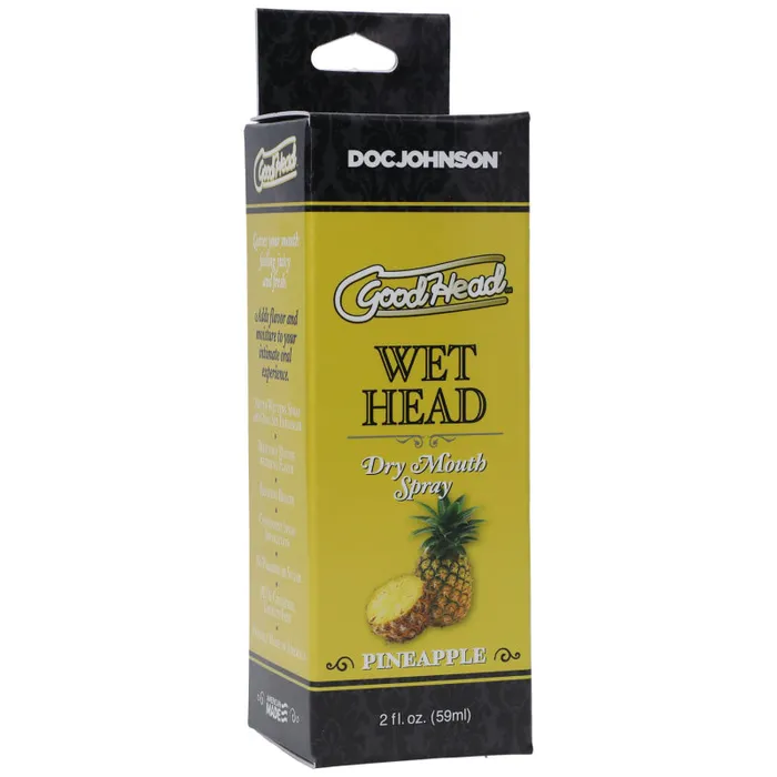 Male Sex Toys | Doc Johnson Goodhead - Wet Head - Dry Mouth Spray - Pineapple  - 2 Fl. Oz.