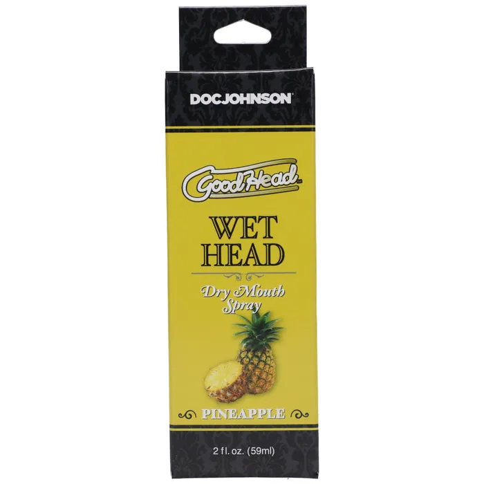 Male Sex Toys | Doc Johnson Goodhead - Wet Head - Dry Mouth Spray - Pineapple  - 2 Fl. Oz.