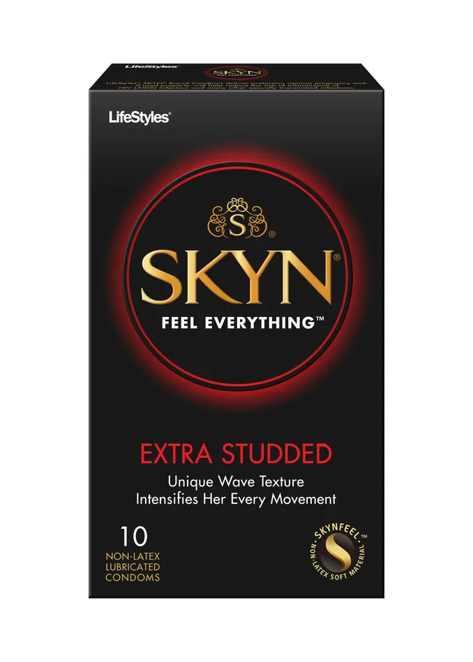 Male Sex Toys Lifestyle Condoms Lifestyles Skyn Extra Studded 10 Pack