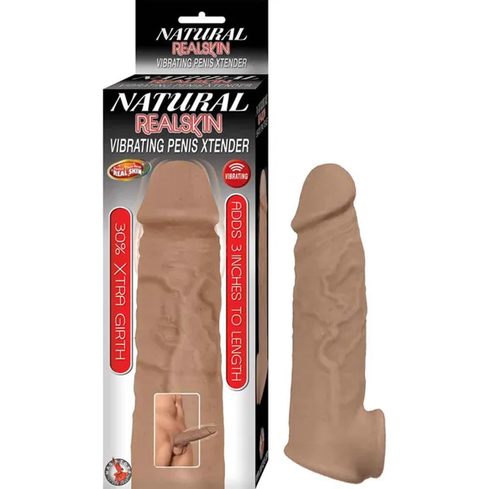 Male Sex Toys | Nasstoys Natural Realskin Vibrating Penis Xtender - Brown