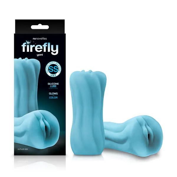 Male Sex Toys NS Novelties Firefly Yoni Glow in Dark Blue Vagina Stroker