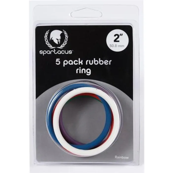 Male Sex Toys Rubber Cock Ring 5 Pack 2 Rainbow Spartacus