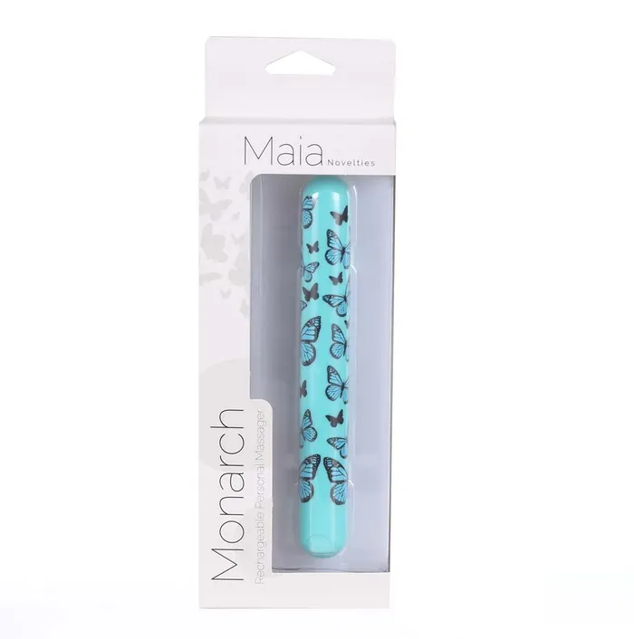 Monarch Butterfly Pattern Long Rechargeable Massager Bullet | Maia Toys Female Sex Toys