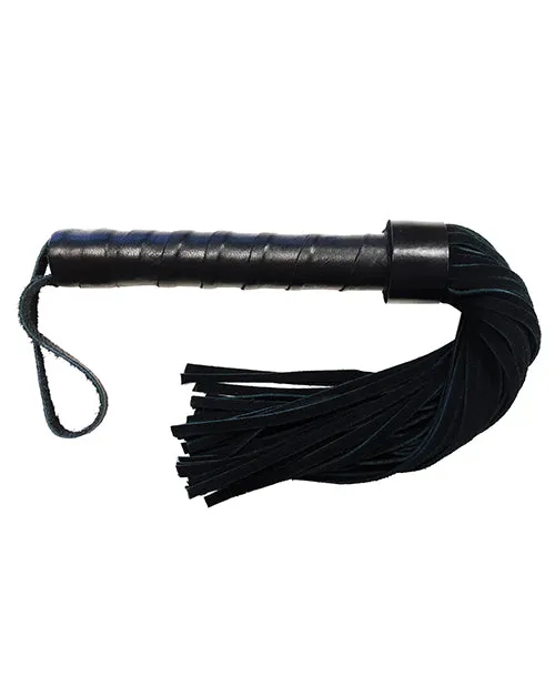 Rouge Group Ltd Restraints Rouge Leather Handle Short Short Suede Flogger Black