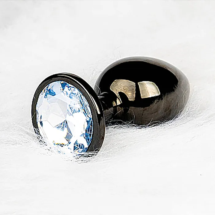 Shots Anal | Shots Ouch! Round Gem Butt Plug Large - Gunmetal/Diamond