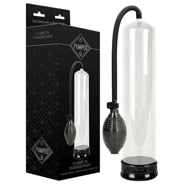 Shots Toys Pumped Classic XL Extender Pump Clear Large Sized Penis Pump Male Sex Toys