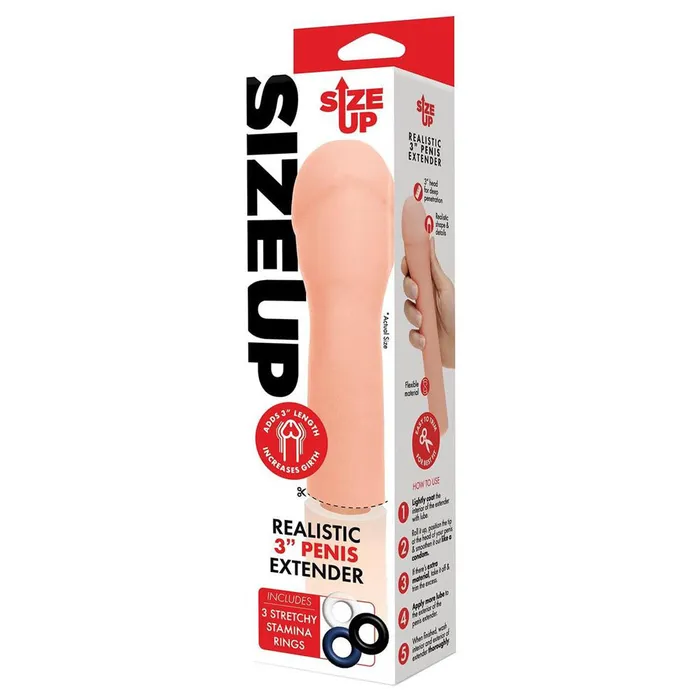 Size Up Realistic 3'' Penis Extender-(su406) | Xgen Products Male Sex Toys