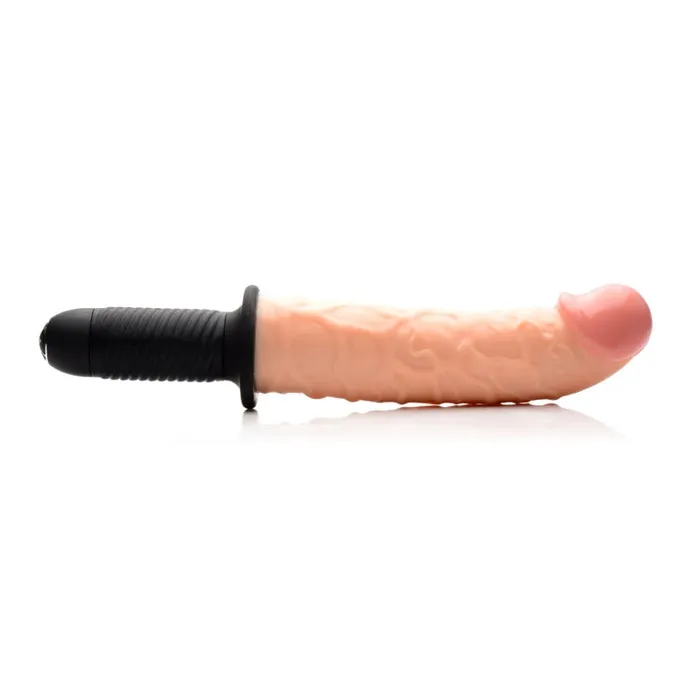 The Curved Dicktator 13 Mode Vibrating Giant Dildo Thruster Flesh XR Brands Master Series Female Sex Toys