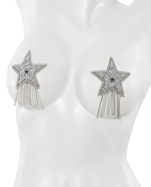 Vibrators Coquette Lingerie Pasties Metallic Star W Chain Tassels